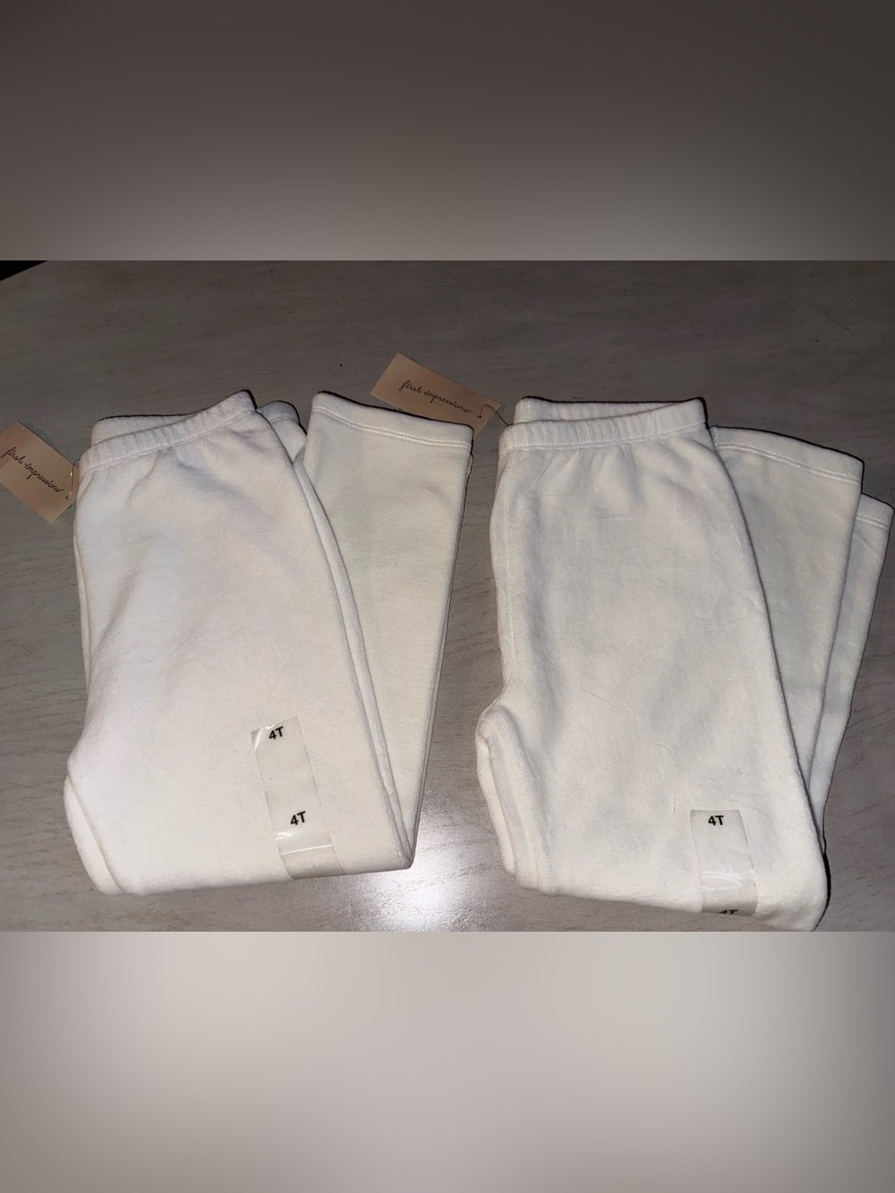 Kids - White Cotton Jogger Bottoms - 4T